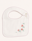 Classic Baby Bib - Embroidered Poppy