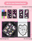 Neon Coloring Set - Unicorns and Friends
