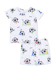 Soccer Balls Playing Soccer Blue - Loungewear Short Set