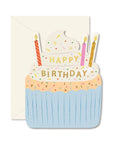 Birthday Cupcake die-cut folded Greeting Card