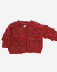 Popcorn Cardigan Red Baby Kids Sweater Holiday Valentine's