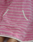 Kids Character Hooded Towel Cotton Candy Pink Stripe
