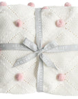 Pom Pom Blanket- Ivory/ Pink
