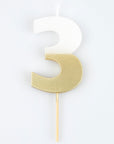Gold Dipped Number Candles (1-8)