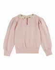 Peony Embroidered Collared Sweatshirt