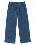 Embroidered Flower Pocket Jeans- Emile et Ida
