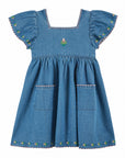 Girl's Embroidered Denim Dress