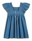 Girl's Embroidered Denim Dress