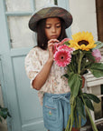 Denim Rose Embroidered Pocket Shorts