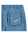 Light Denim With Embroidered Pocket