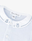 Tartine et Chocolat Ribbed Knit Embroidered Collar Romper