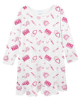 Makeup Long Sleeve Nightgown