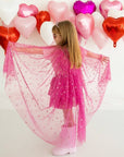 Pink Glitter Heart Cape