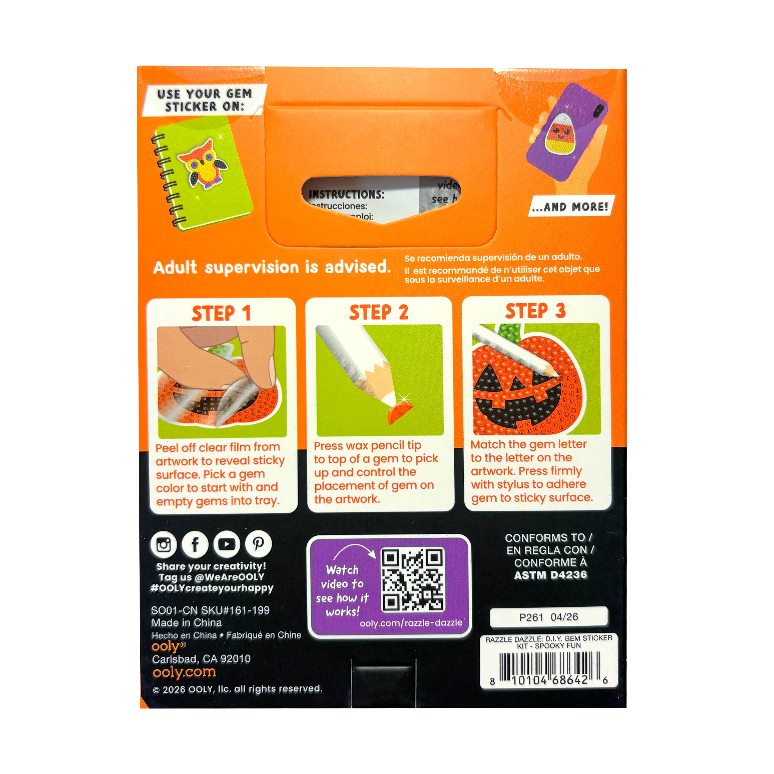 Mini Razzle Dazzle DIY Gem Sticker Kit - Spooky Fun