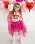 Pink Glitter Heart Cape