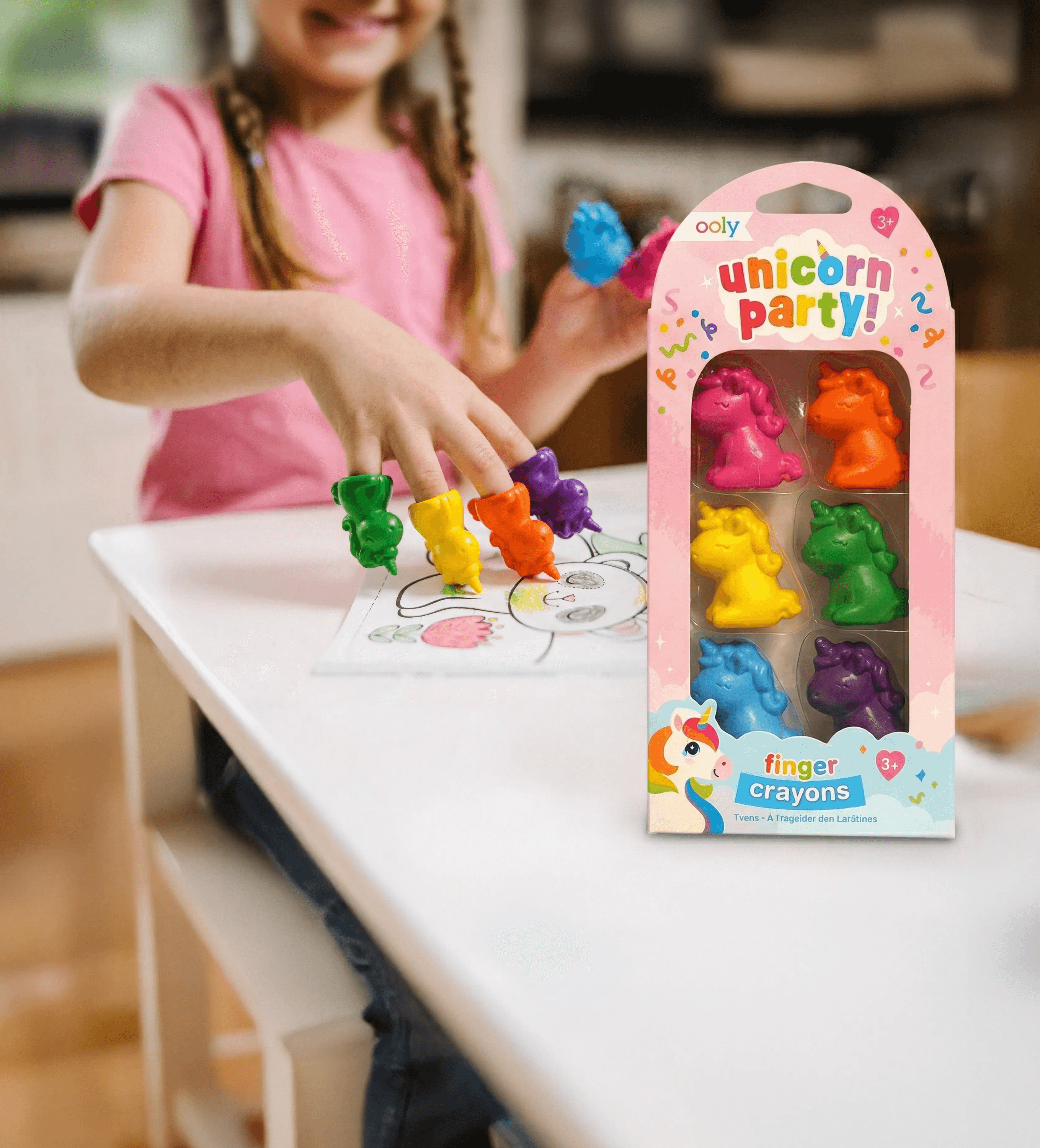 Unicorn Party Finger Crayons - Set of 6