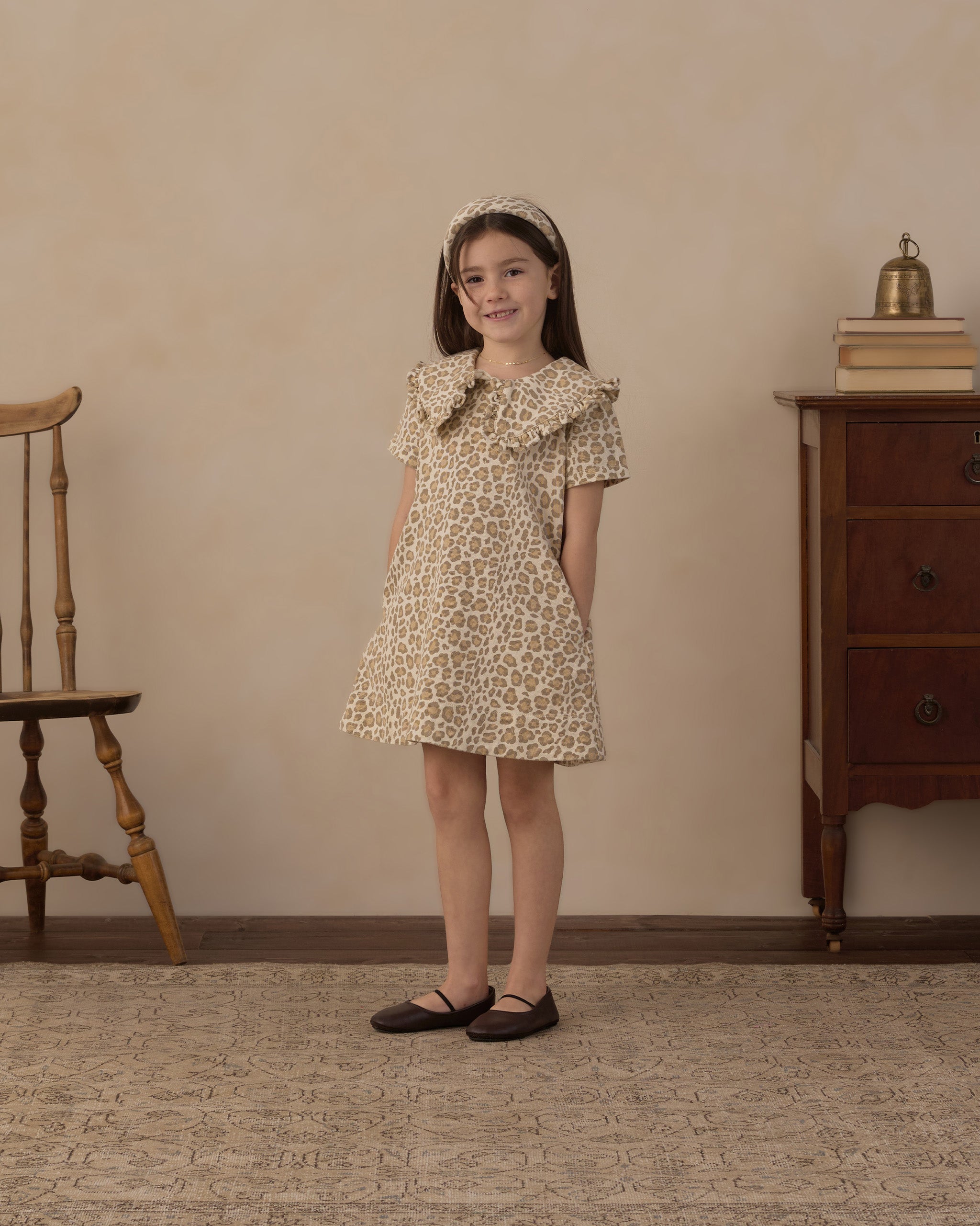 Leopard Denim Collared Dress