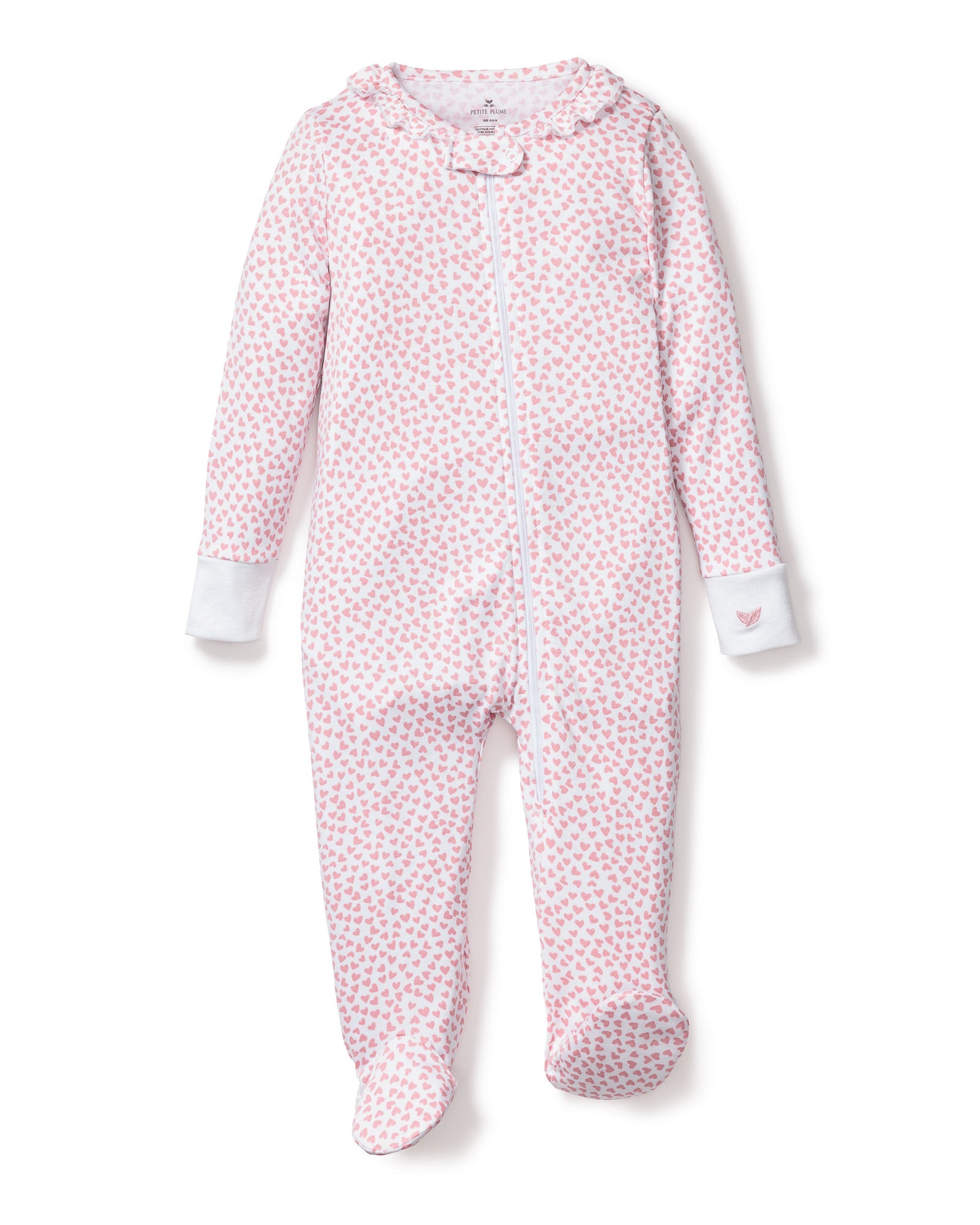 Sweet Heart Pima Cotton Zip Footie