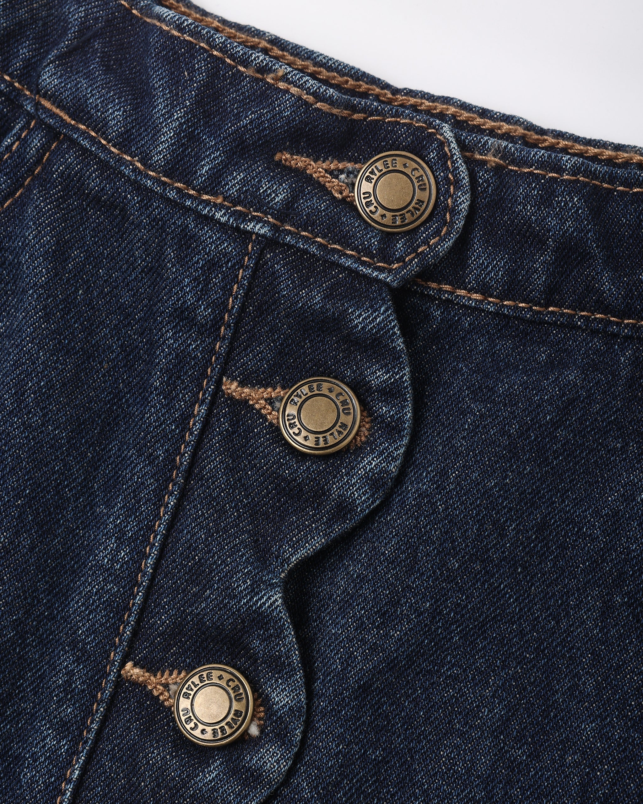 Denim Scallop Edge Skirt