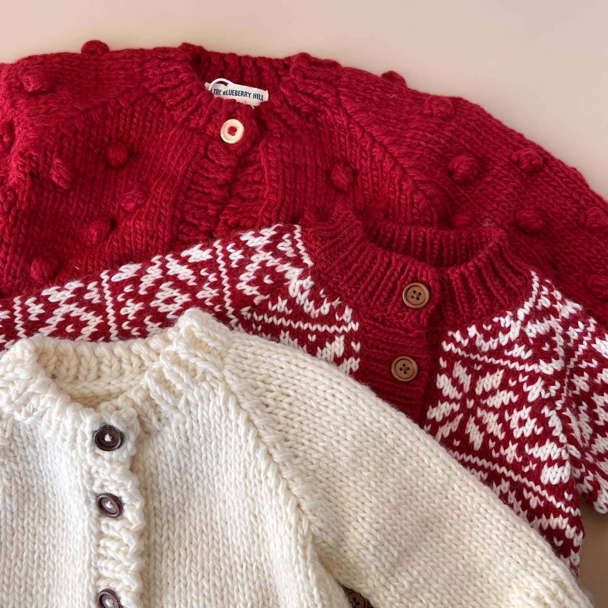 Popcorn Cardigan Red Baby Kids Sweater Holiday Valentine's