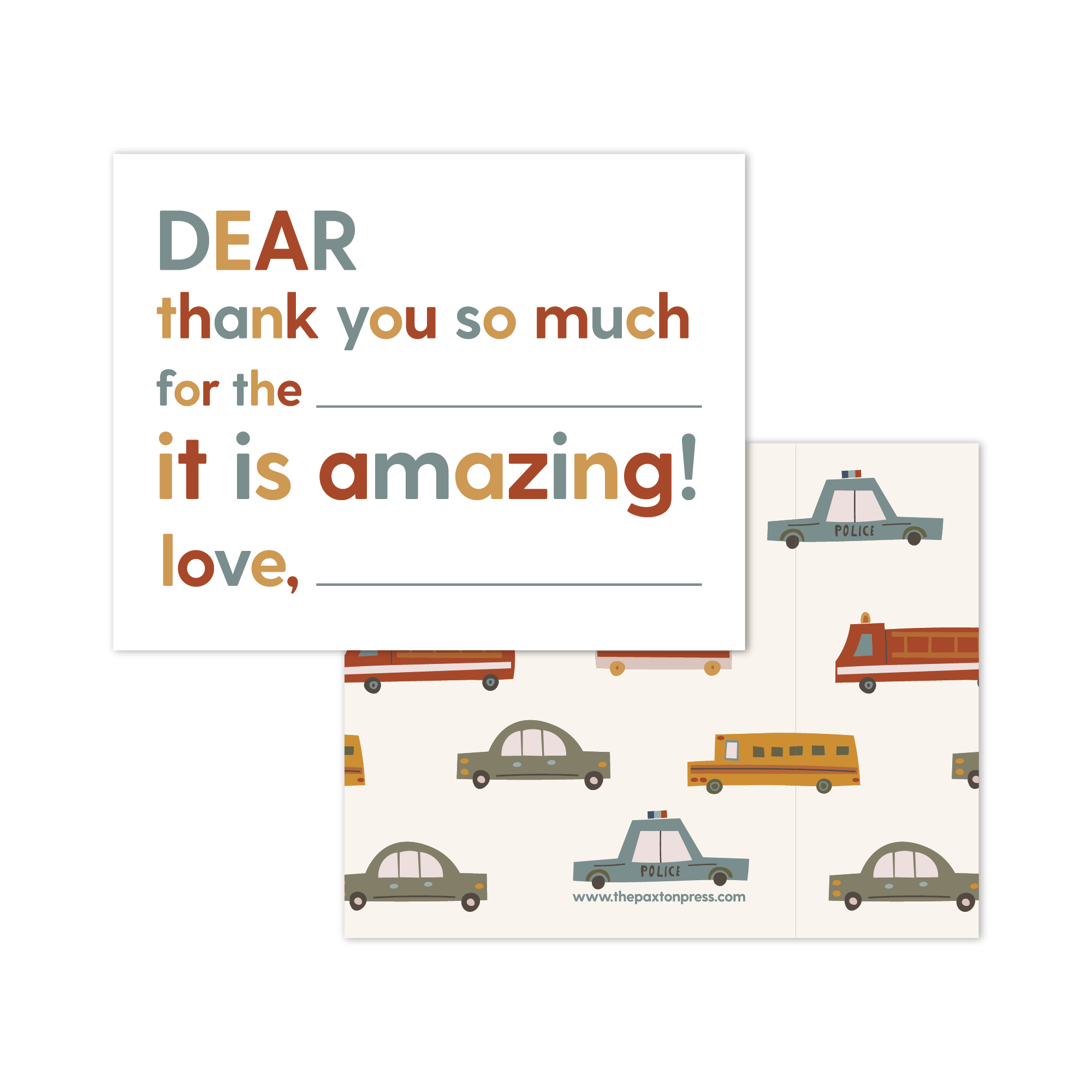 Kids Fill-in-the-blank Thank Yous (Multiple Color Options!)