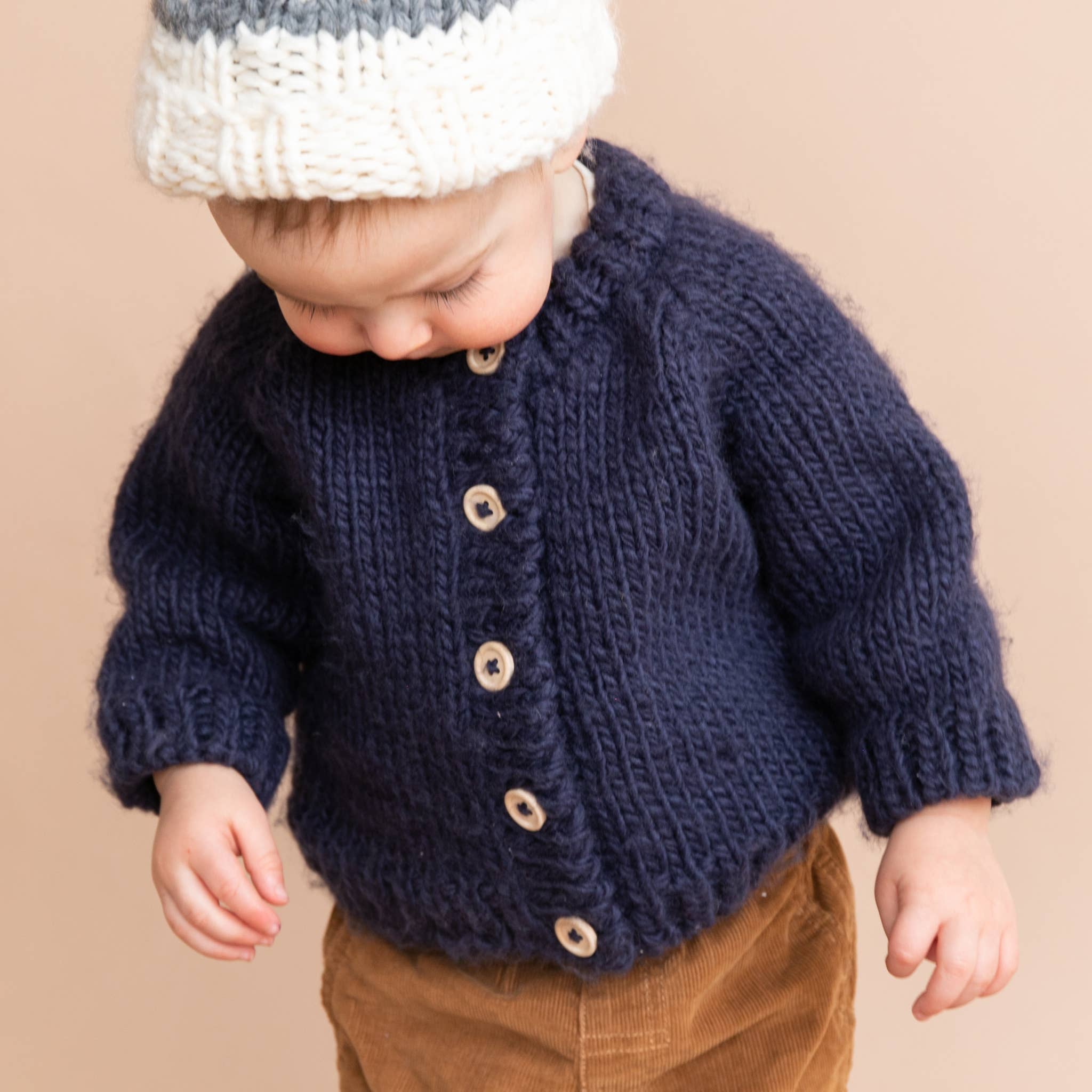 Classic Cardigan Navy Baby Sweater Kids Clothing