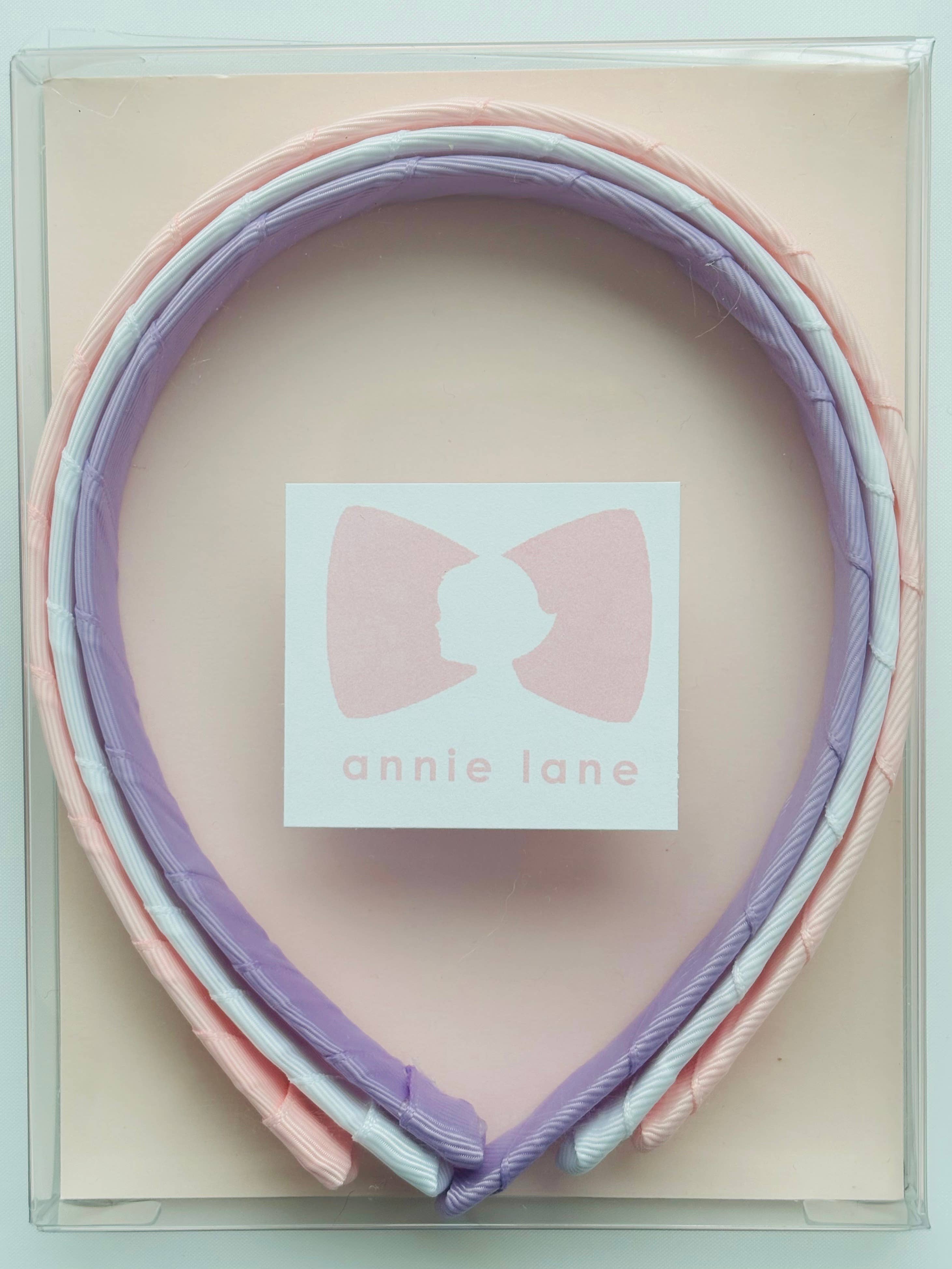 Set of 3 Headbands - Light Pink, White &amp; Orchid