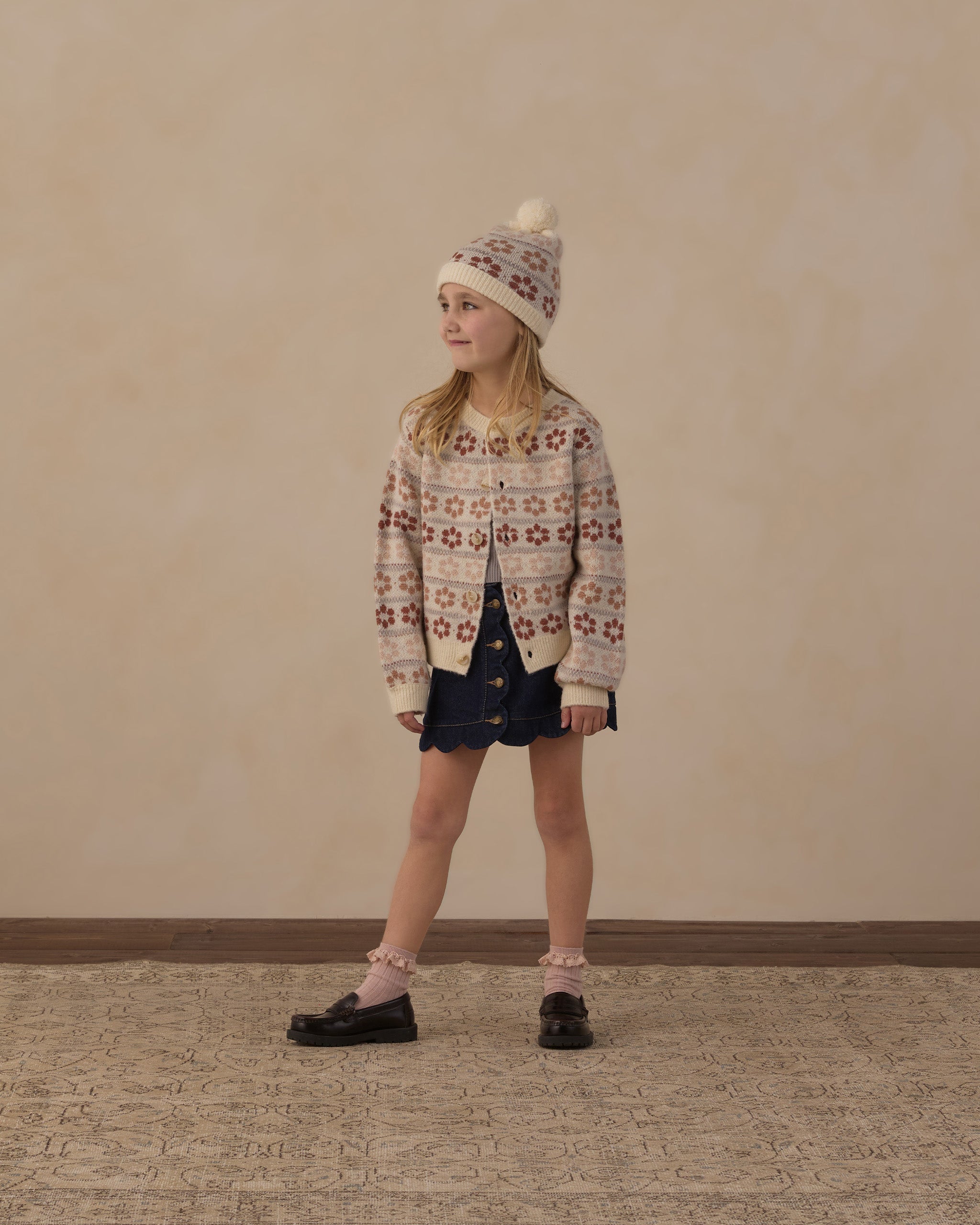 Denim Scallop Edge Skirt