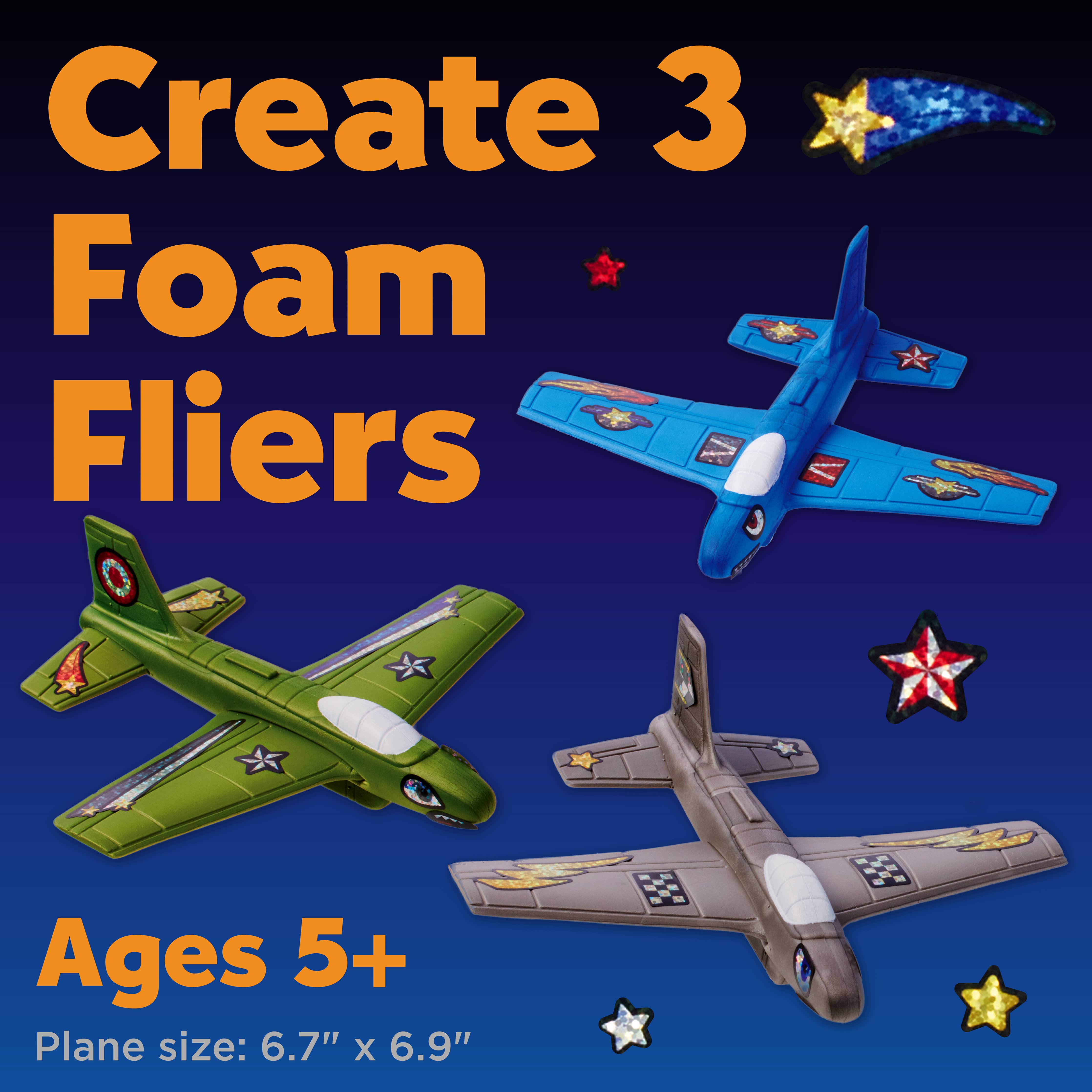 Stunt Squadron Foam Flyers Airplane Craft Kit for Kids
