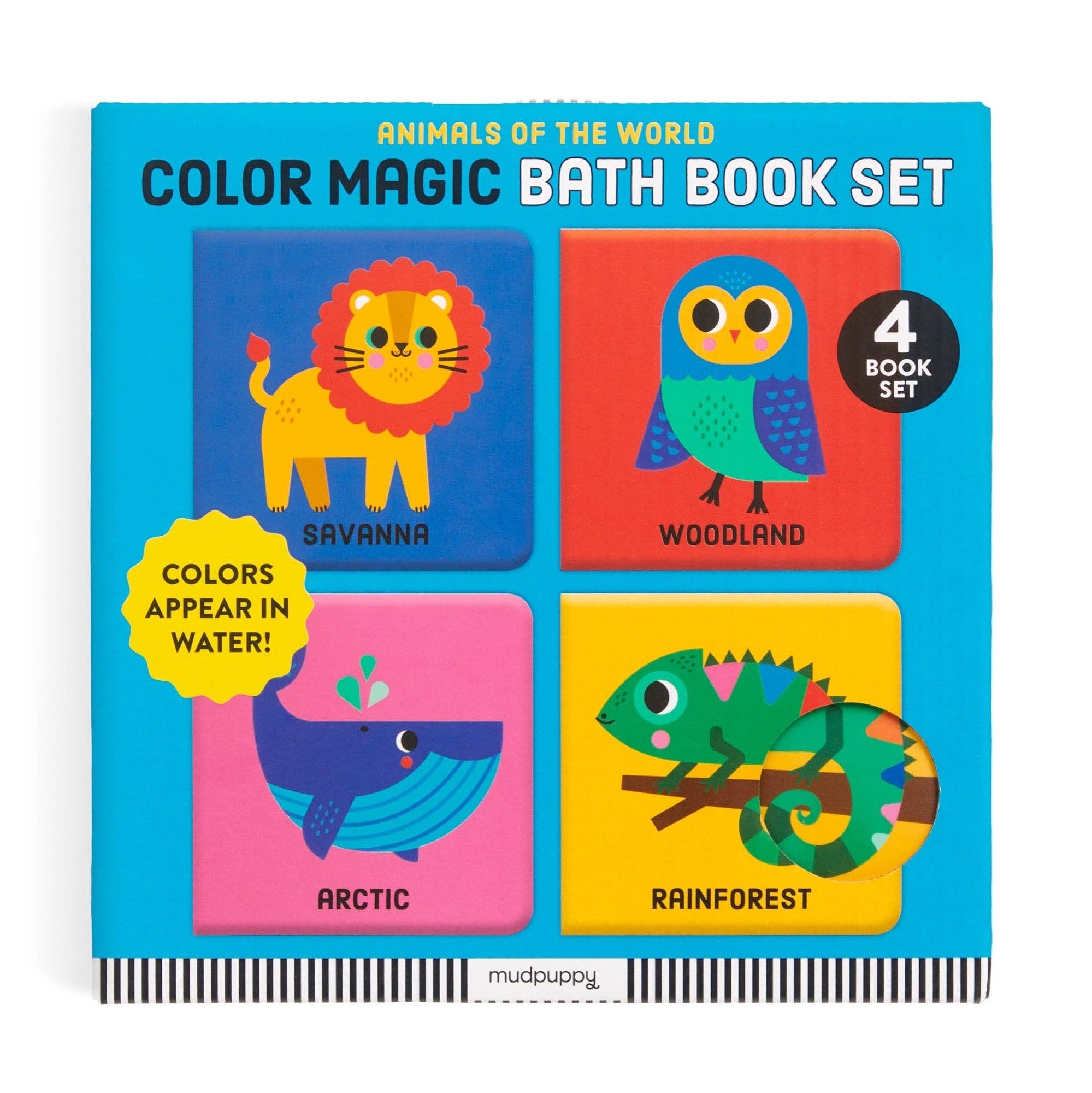 Animals Of The World Color Magic Bath Book Set