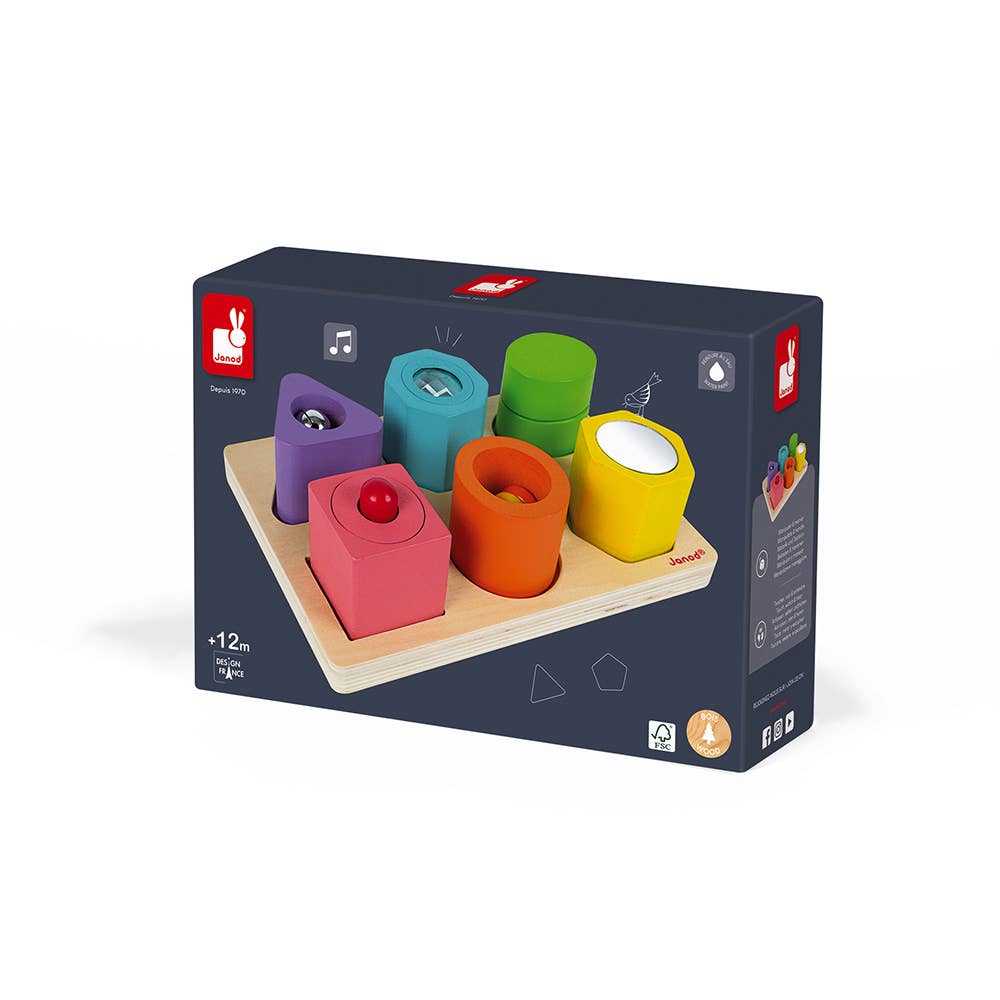 I Wood - Shapes &amp; Sounds - 6 Block Puzzle