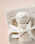 Set Pique Blanket Lamb Lovey Gift Cream Organic Cotton