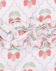 Sweet Strawberries - 2 Way Ruffle Back Zipper Footie