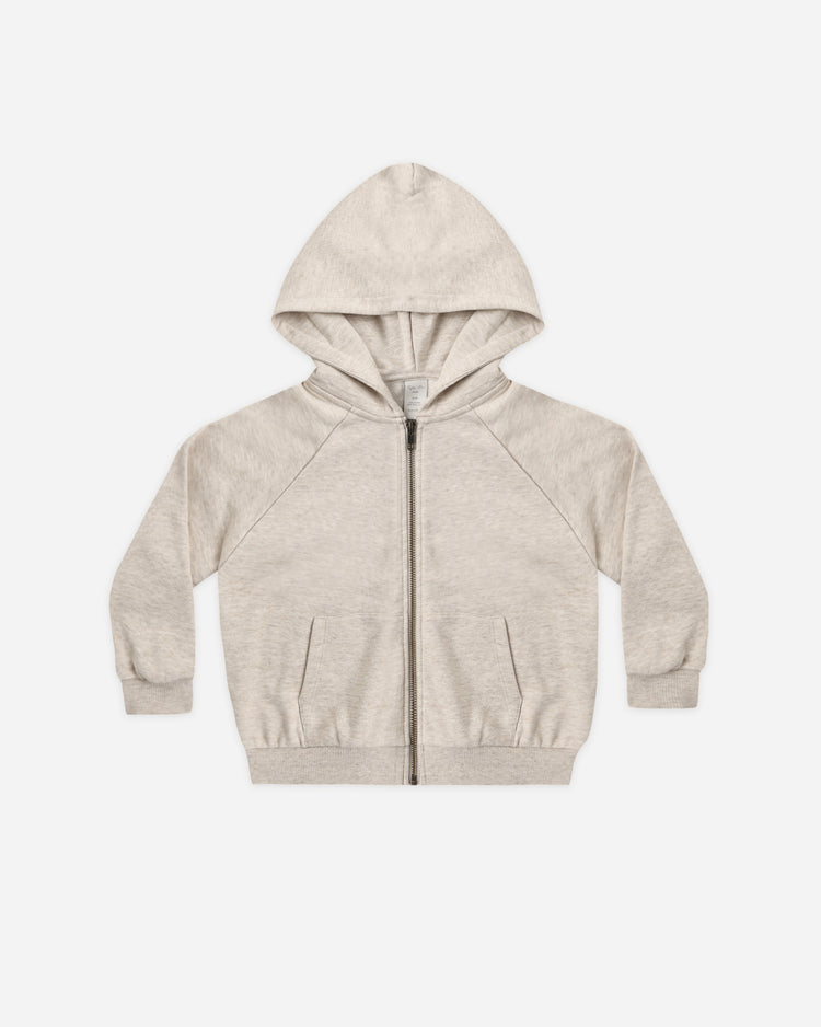 Heathered Ash Zip Hoodie