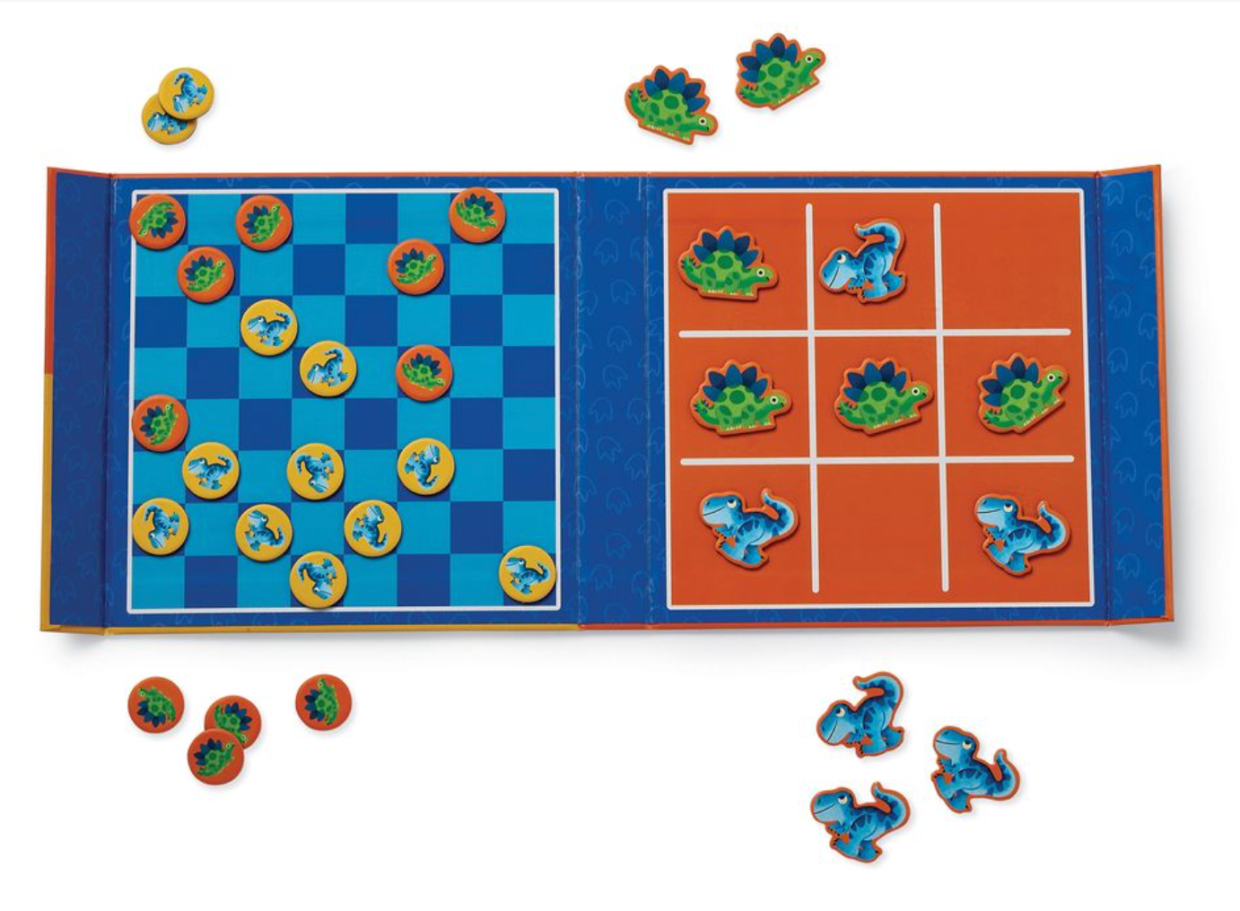 Magnetic Game - Tic Tac Toe &amp; Checkers Dino