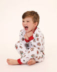 Gingerbread World Two Piece Pajama in White