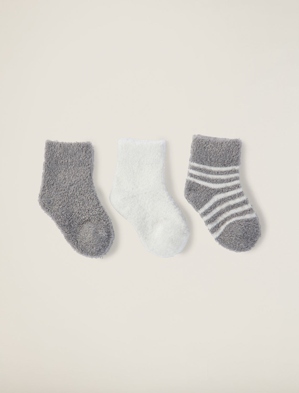 3-Pair Cozychic Infant Socks- Pewter