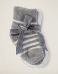 3-Pair Cozychic Infant Socks- Pewter