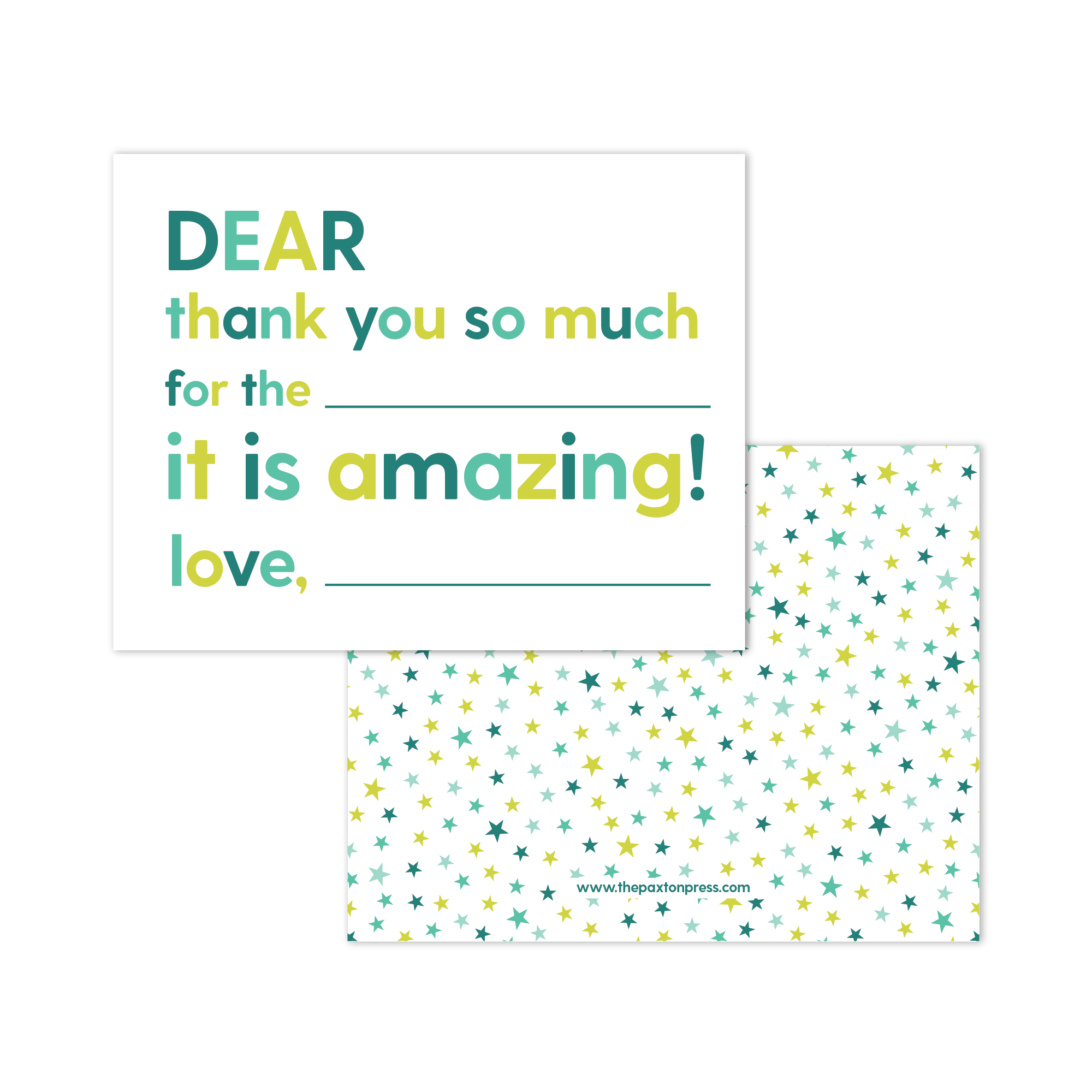 Kids Fill-in-the-blank Thank Yous (Multiple Color Options!)