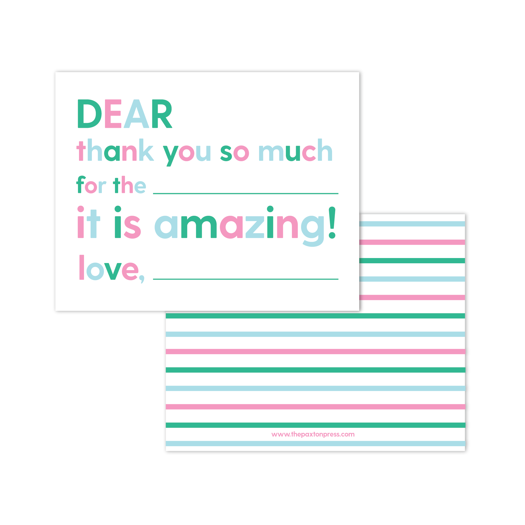 Kids Fill-in-the-blank Thank Yous (Multiple Color Options!)