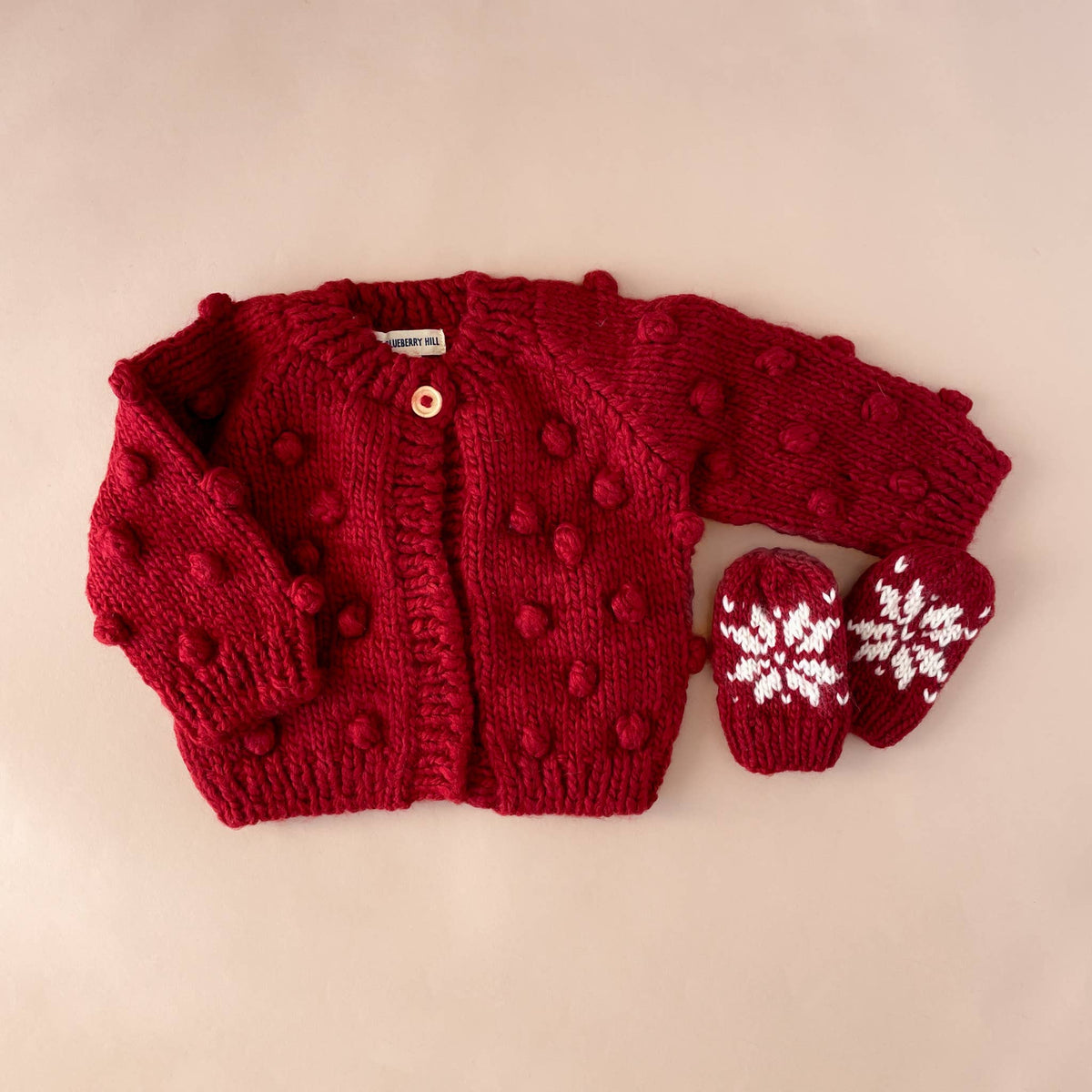 Popcorn Cardigan Red Baby Kids Sweater Holiday Valentine's