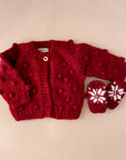 Popcorn Cardigan Red Baby Kids Sweater Holiday Valentine's