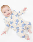 Blue Stars Sweatshirt Romper