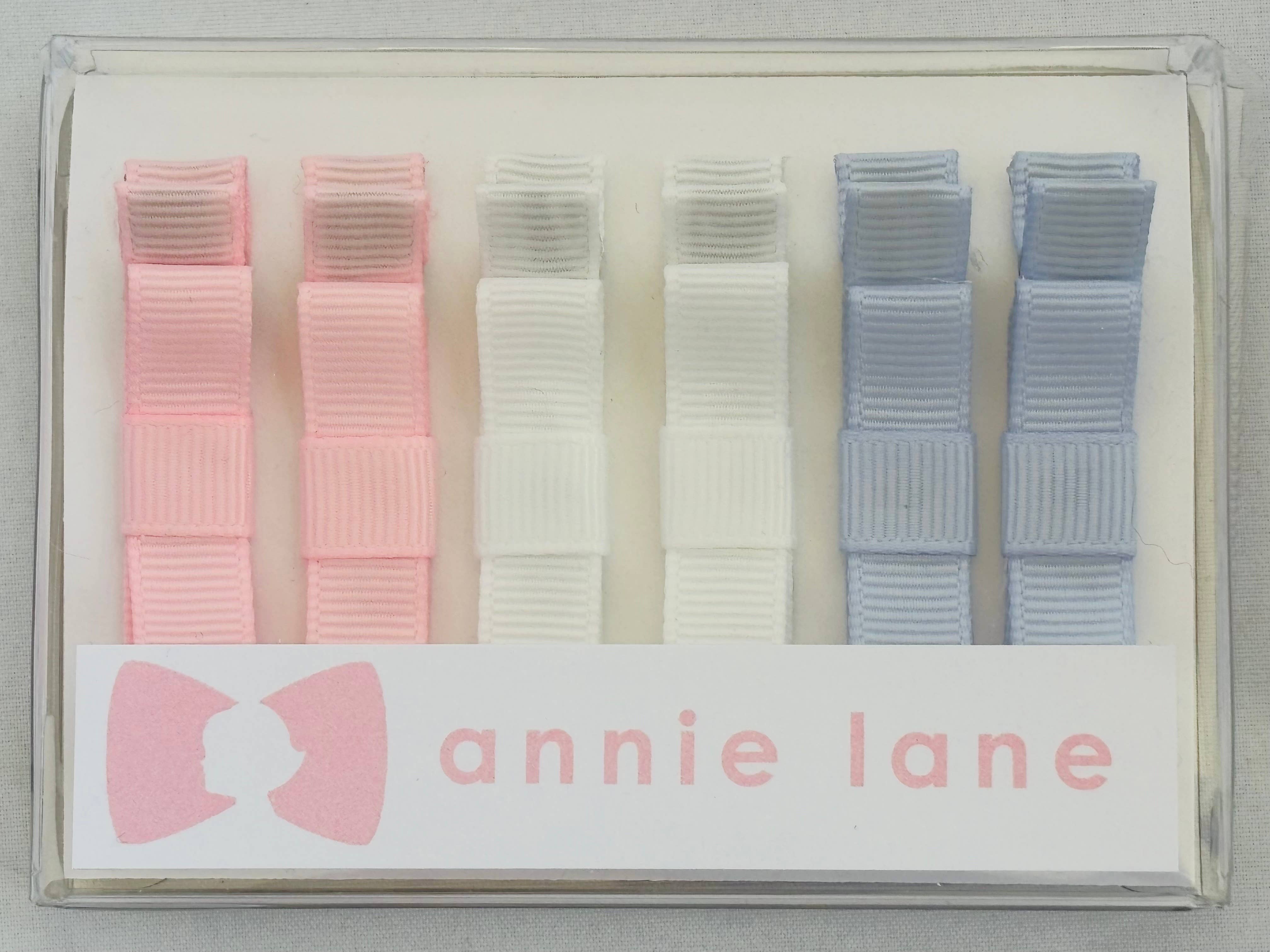 Set of 6 Grosgrain Baby Clips- Pastel