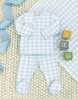 Light Blue Gingham Baby Buggy Blanket