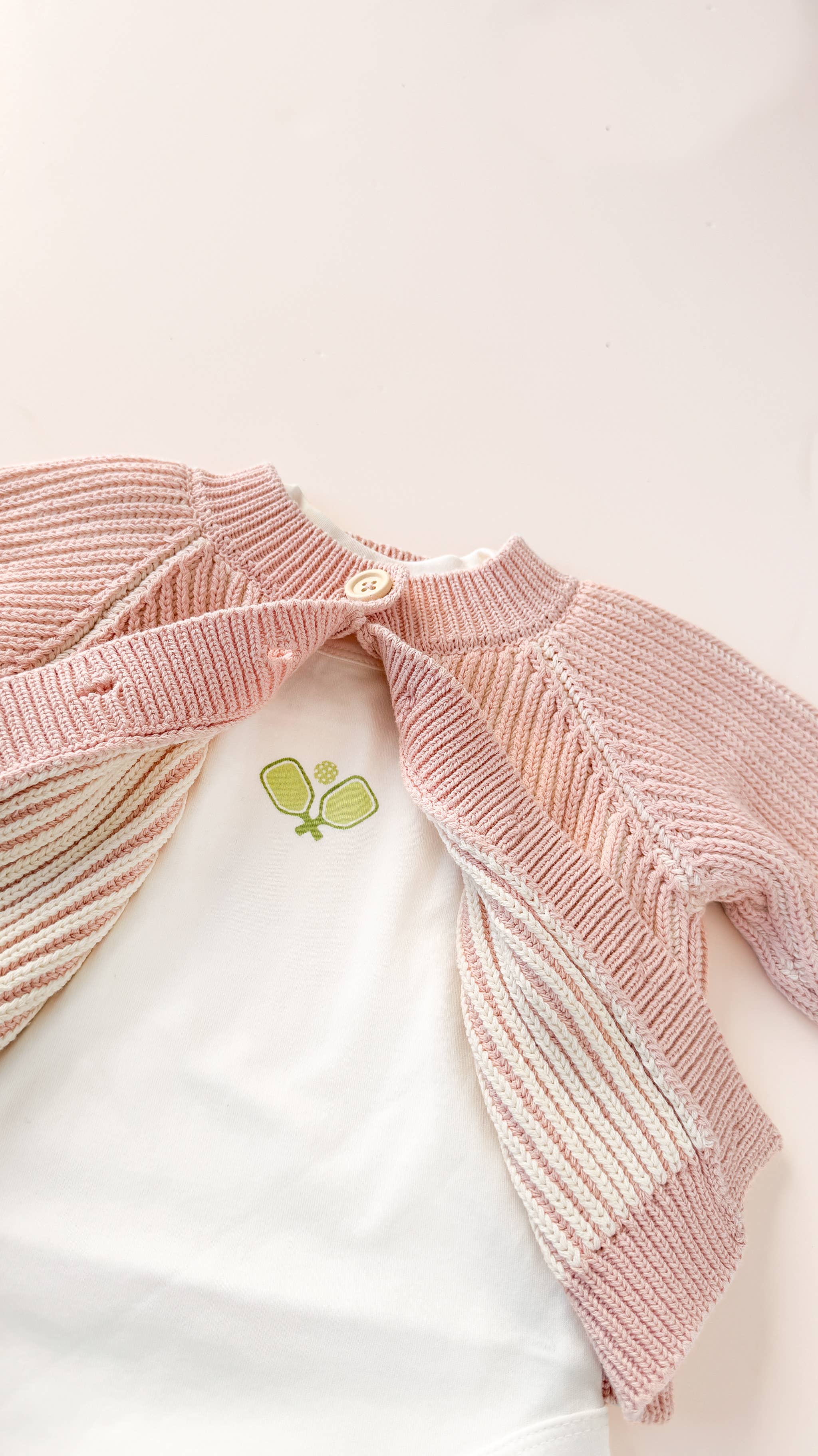 Cotton Pink Stripe Cardigan