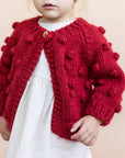 Popcorn Cardigan Red Baby Kids Sweater Holiday Valentine's