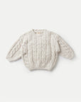 Ivory Fuzzy Cableknit Sweater