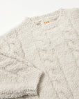 Ivory Fuzzy Cableknit Sweater