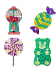 Sweet Tooth Set of 4 2" Rhinestone Stickers
